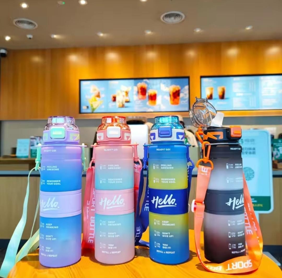 Portable Back Strap Water Bottle, Leak Proof Plastic Water Bottle, Kids Water Bottle