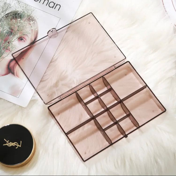 Acrylic Jewellery Divider, Transparent Jewelry Organizer, Multi Compartment Jewellery Cosmetic Container, Multipurpose Household Supplies Organizer Box, Clear Cosmetic And Jewelry Organizer Box
