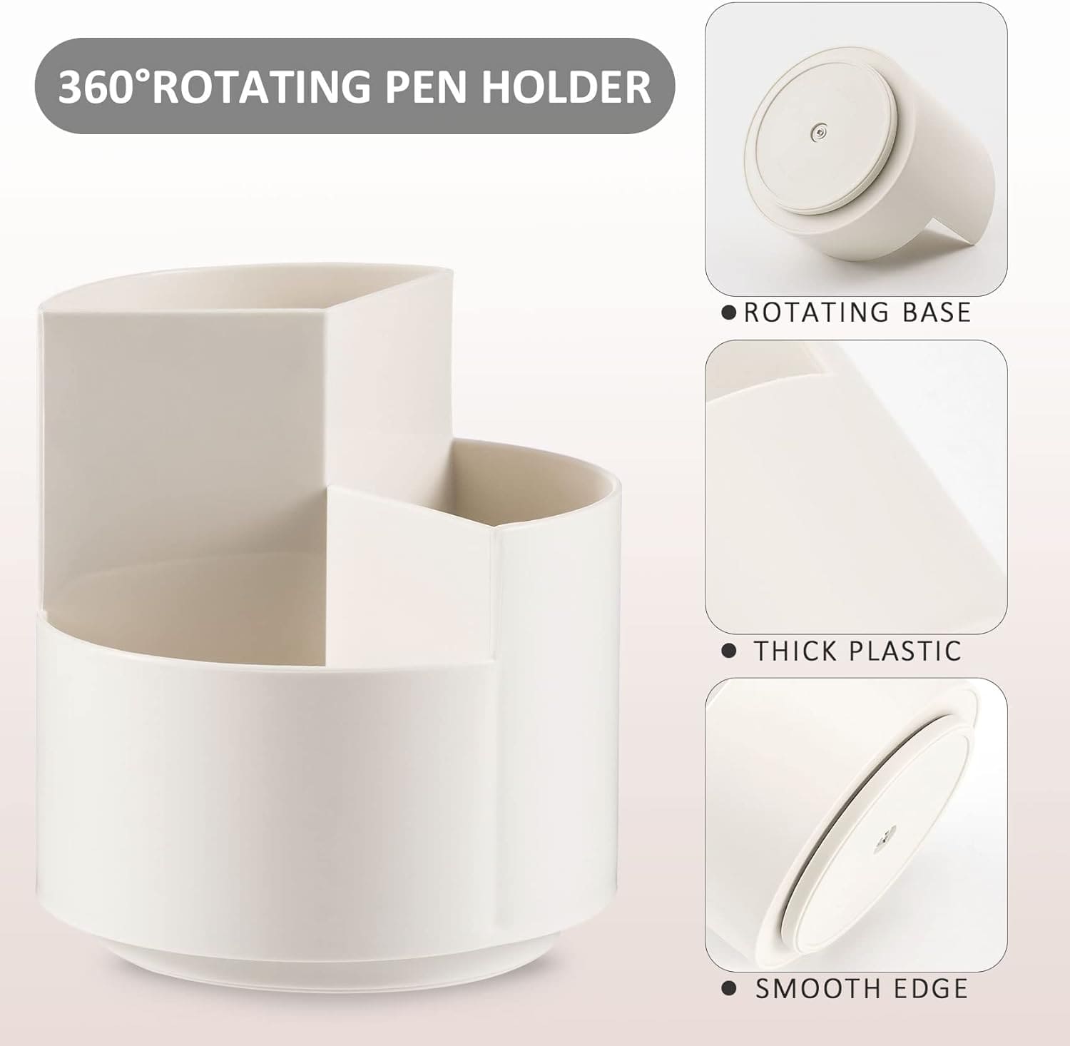 Versatile Desktop Storage Bucket, Plastic 3 Position Pencil Storage Box, Multifunctional Anti-deformed Round Box, Student Desk Storage Box, Home Use Multifunctional Makeup Brush Organizer Box, Home Office School Desktop Stationary Cup