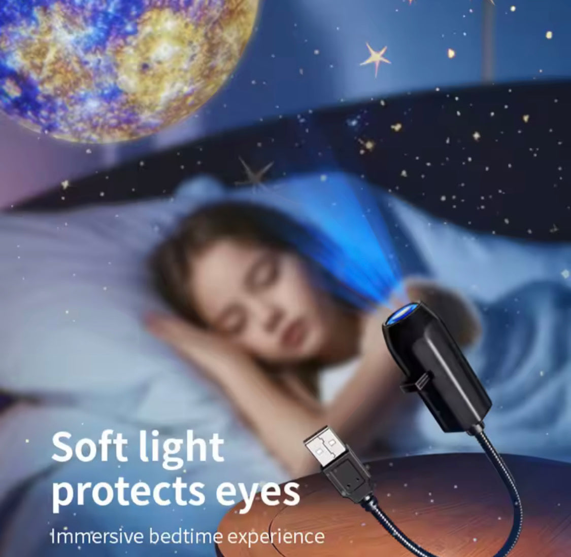 USB Projector Solar System Lamp, Wall Ceiling Decor Projector, Led Night Light for Kids, Wall Decor Planet Projector