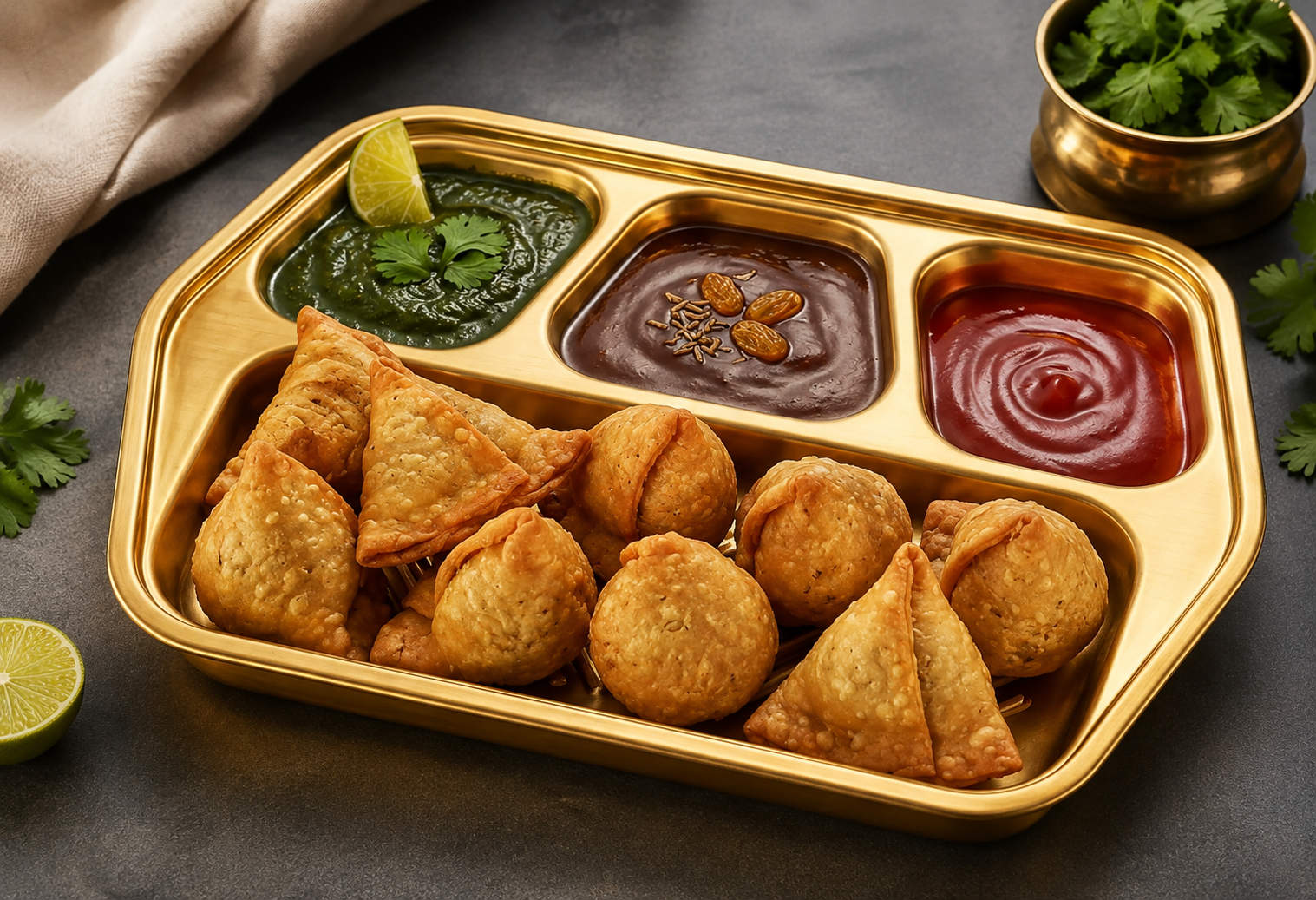 4 Compartment Snack Tray, Multipurpose Snack Serving Platter, Multi Section Snack Platter