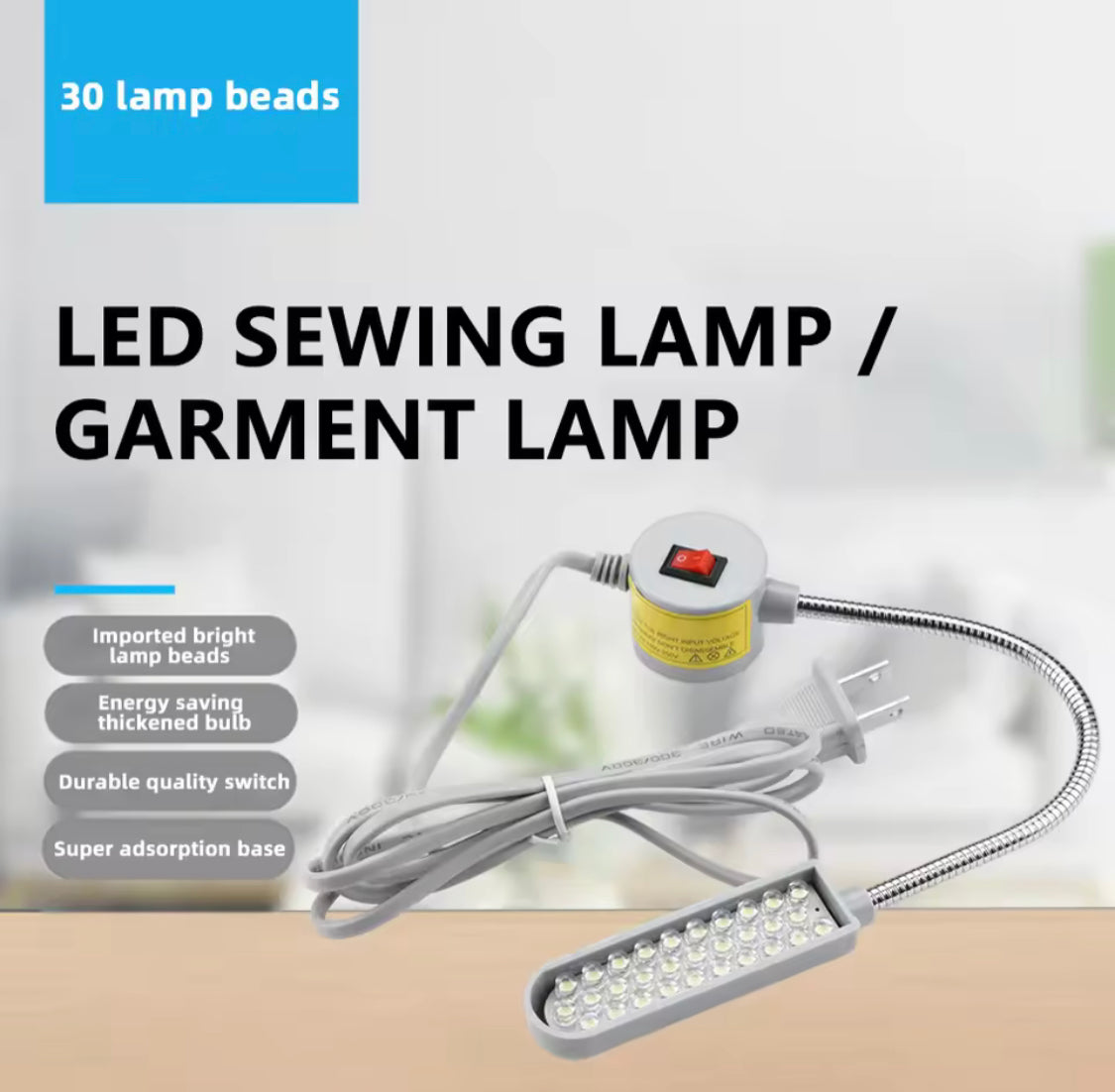 Adjustable LED Sewing Light, Flexible Gooseneck LED Light, Working Lamp Accessories