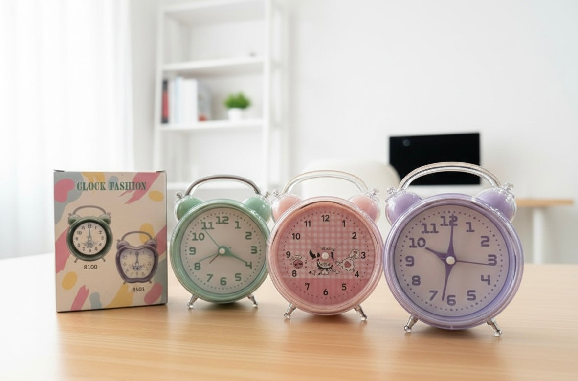 Mini Retro Twin Bell Alarm Clock,
Metal Twin Bell Alarm Clock, Analog Quartz Display Clock, Easy Operate Bedside Analog Small Desk Clock