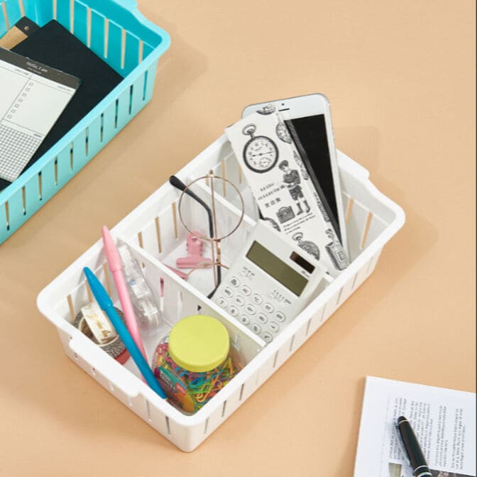 Detachable Storage Basket, Multifunctional Vanity Storage Bin, Household Kitchen Bathroom Sorting Storage Box, Wardrobe Storage Box, Stackable Organizer With Partitions, Divided Organization Plastic Baskets