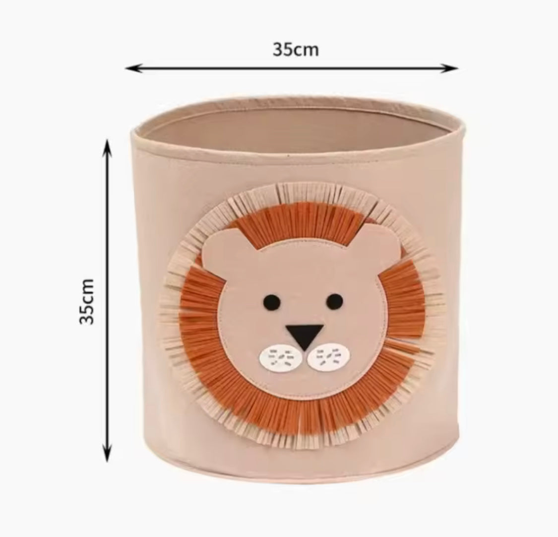 Cute Animal Character Baby Toy Storage Bucket, Dirty Clothes Hamper, Kids Cabinet Wardrobe Storage Organizer, Non Woven Laundry Basket