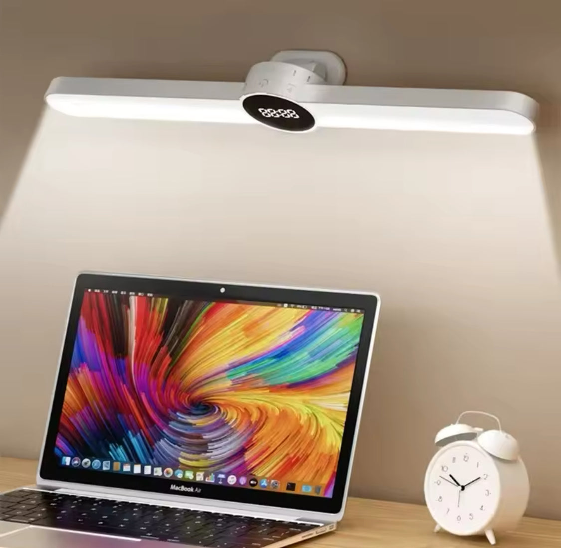 Rechargeable LED Desk Lamp, Magnetic Stepless Hanging Clock Table Lamp, Cabinet Closet Bedroom Desk Night Light