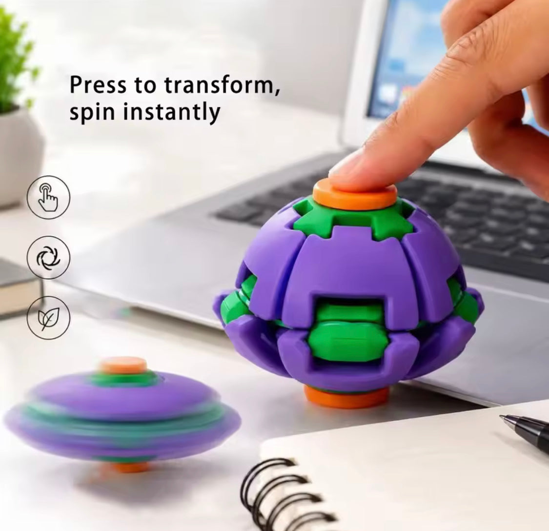 Fidget Magic Ball Spinner Cube Toy, 3D Fidget Spinner Ball Toy, Stress Relief Rotating Gyro Puzzle, Educational Desk Toy