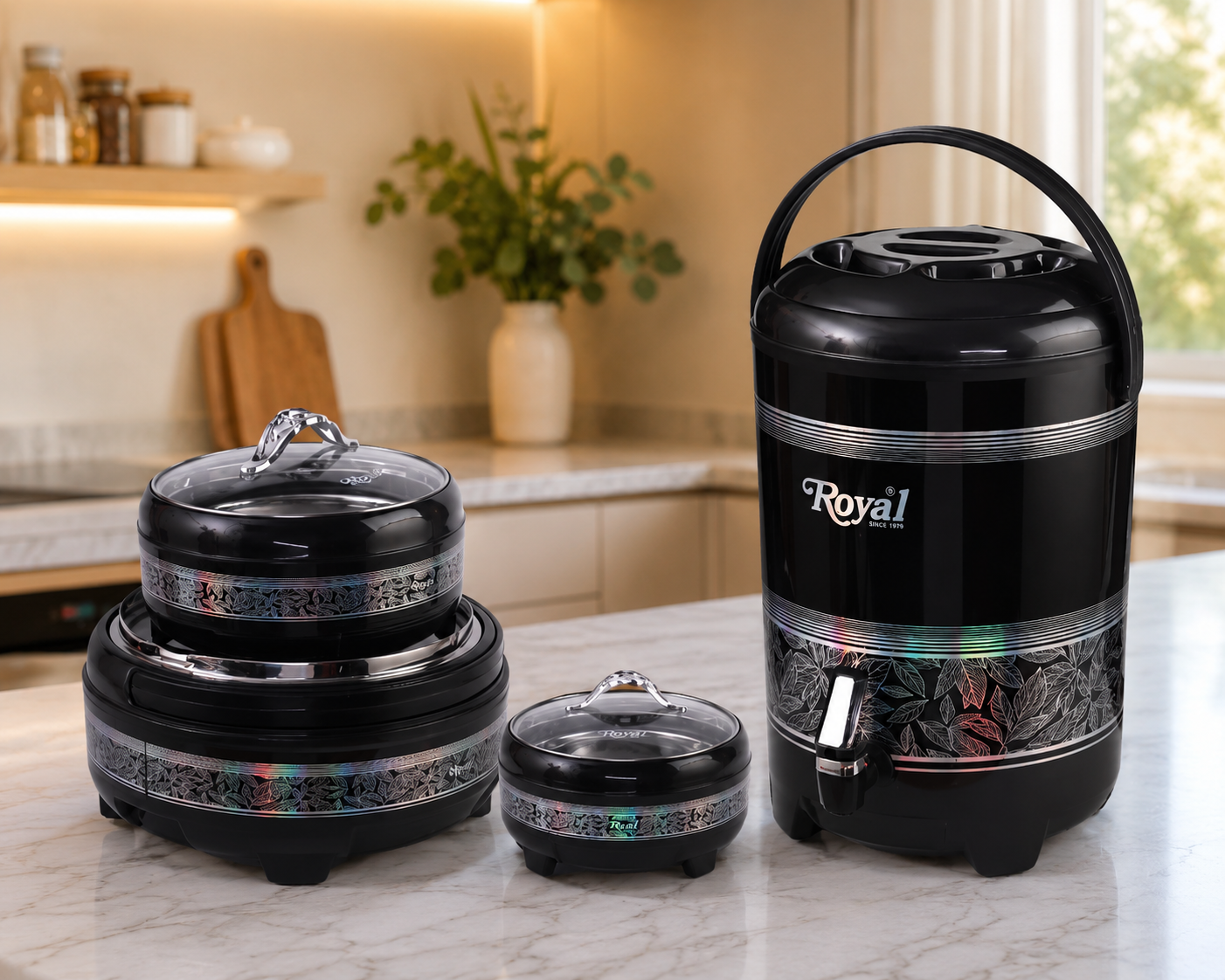 3Pcs Insulated Food And Beverage Server Set, Double Wall Insulated Hot Pot Serving Set, Multipurpose Thermal Food Storage Set