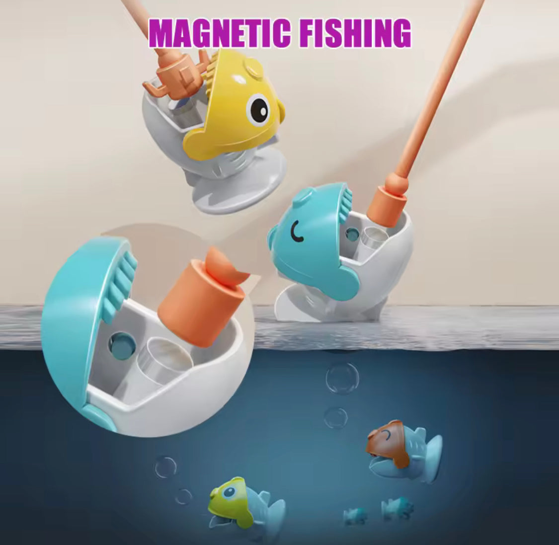 Kids Magnetic Fishing Catching Toy Game, Rotating Fish Catching Toy, Musical Educational Fishing Board Game, Kids Fishing Competition Play Set, Fishing Adventure Game Table for Kids, Educational Magnetic Fish Catching Game