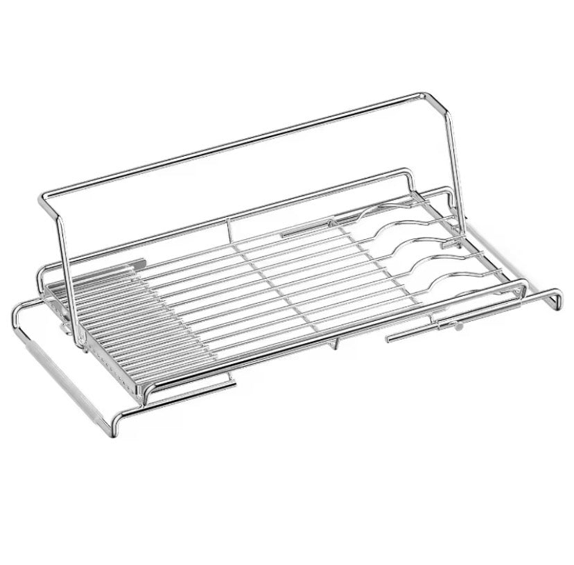 Stainless Steel Expandable Dish Drainer, Over The Sink Dish Drying Rack, Kitchen Storage Organizer, Countertop Space Saving Dish Rack