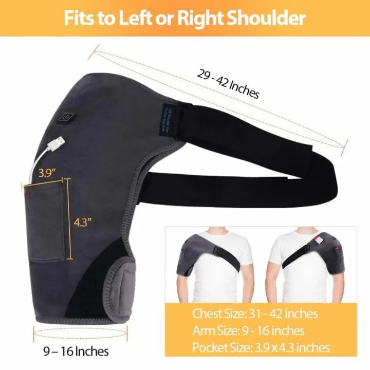 Adjustable Heating Shoulder Support Belt, Electric Shoulder Heating Pad Brace, Smart Heated Shoulder Support Belt