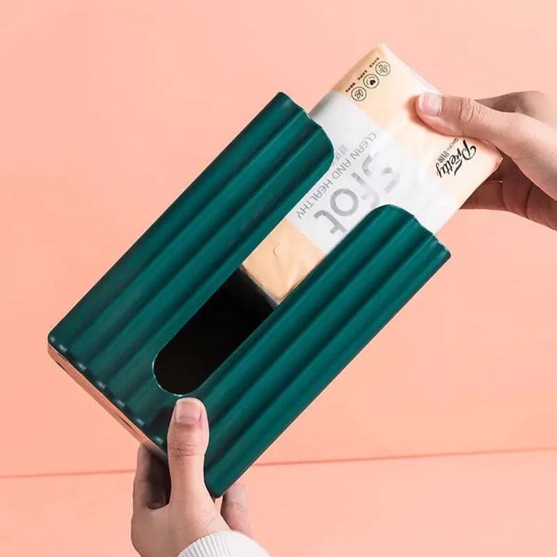 Funky Facial Tissue Box, Wall Mounted Napkin Holder, Self Adhesive Simple Paper Shelf, Nordic Luxury Tissue Box, Rectangular Plastic Tissue Paper Holder, Tissue Storage Box with Storage Shelf, Folded Hand Towel Dispenser