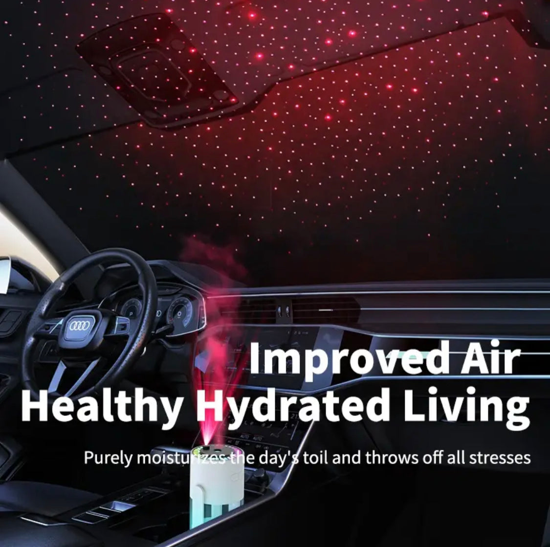 Mini Air Humidifier with Starry Sky Lights, Creative Head with Color Luminescence Humidifier, Night Light Lamp Humidifier