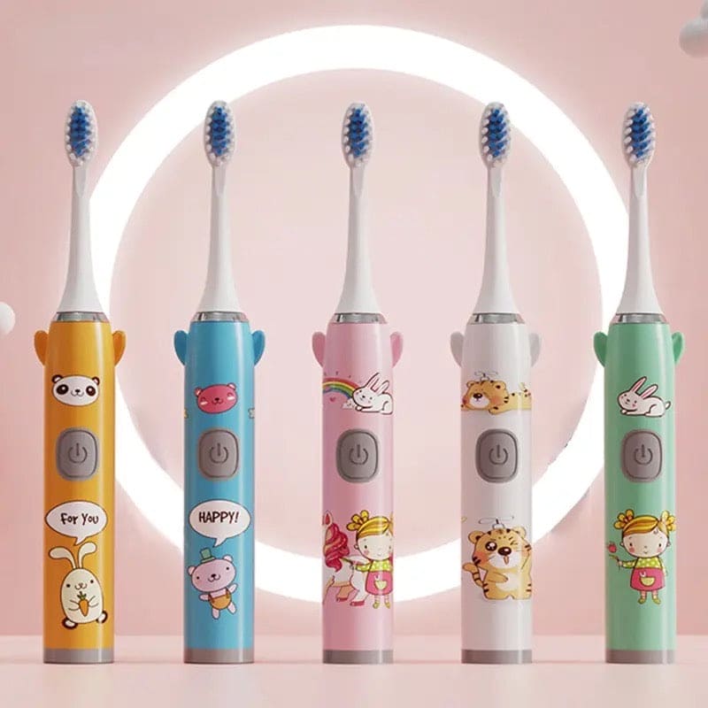 Children Electric Toothbrush, Cartoon Pattern Battery Powered Soft Brush, Rechargeable Toothbrush