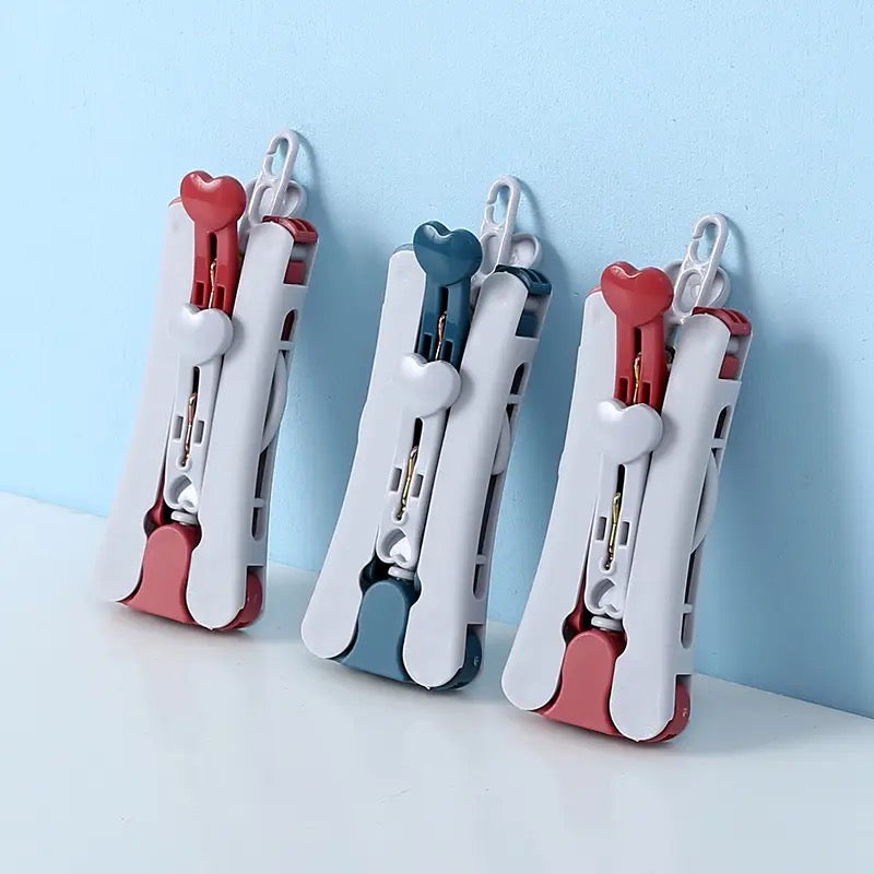 Folding Cloth Hanger, Multifunctional Windproof Clip Drying Rack, Household Anti Slip Clothes Holder, Travel Essentials Clothes Rack, Home Wardrobe Storage Rack, Anti Skid Coat Hangers, Space Saving Hangers for Home Travel Outdoor Camping