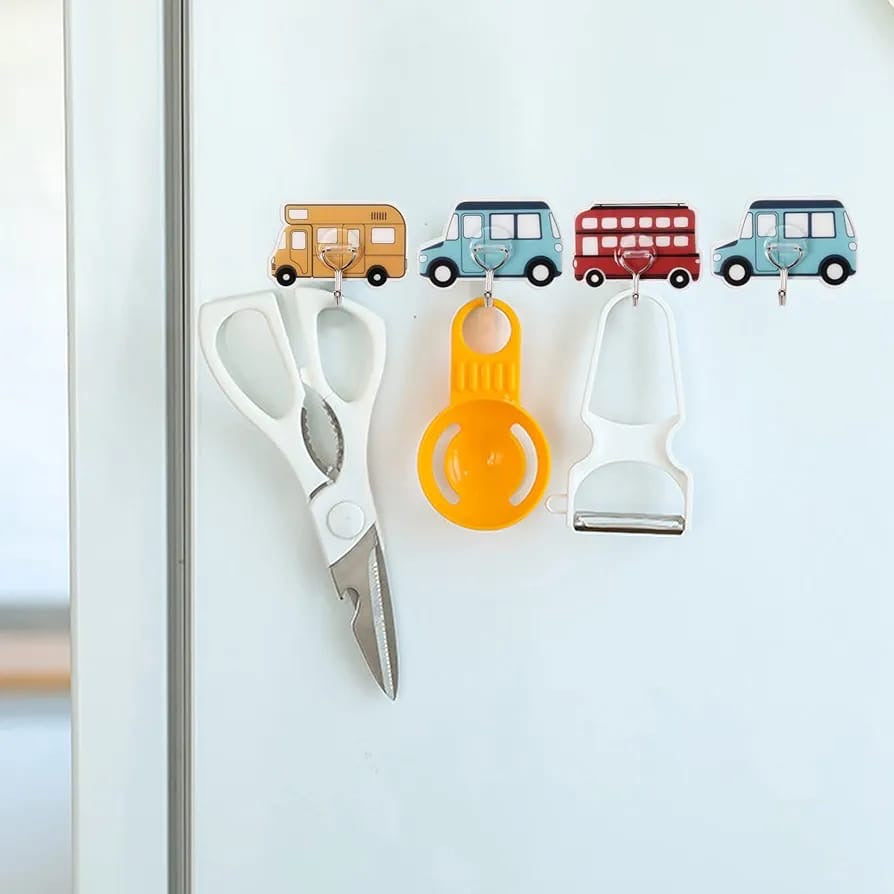 Set Of 3 Car Pattern Wall Hooks, Nursery Decor Room Hooks, Wall Mounted Coat Rack Towel Hanging Hooks