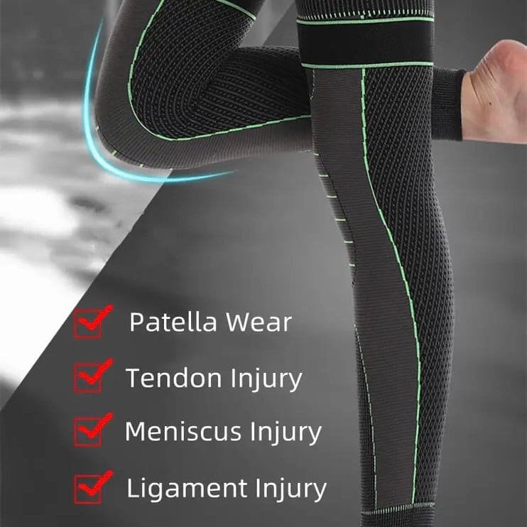 1 Pc Compression Knee Pad With Strap, Long Full Legs Sleeve, Arthritis Relief Running Gym Sport Knee Pad, Elastic Long Kneepad Brace, Warm Belt Knee Massager, Leg Self Heating Support Knee Pad