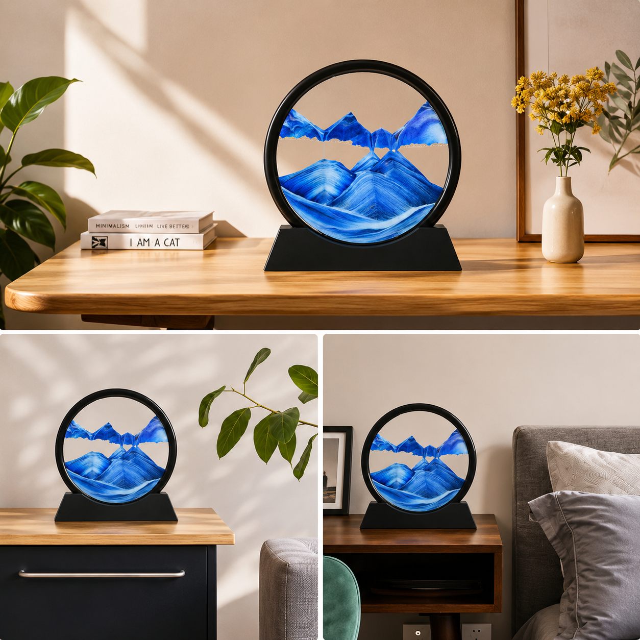 3D Moving Sand Art Frame, Creative Flowing Sand Painting, Modern Sand Motion Art, Desktop Sand Art Decoration
