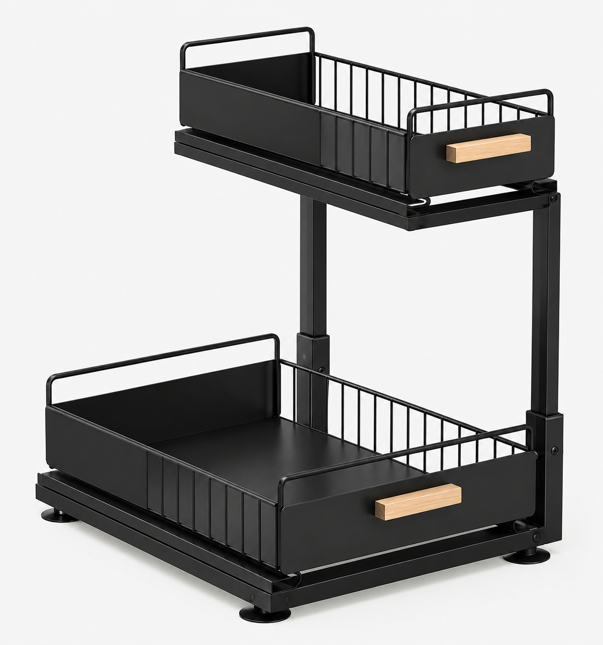 2 Tier Under Sink Shelf Organizer, Kitchen Counter Display And Storage Rack, Premium Metal Countertop Organizer Stand