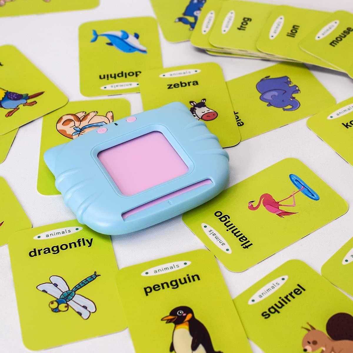 Talking Flash Card Reader, Set Of 12 Early Educated Card Machine, Pocket Vocabulary Educational Game, Educational Learning Talking Flash Cards, Kids English Language Electronic Audio Book, Toddlers Words Reading Helper