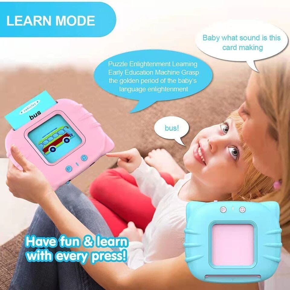 Talking Flash Card Reader, Set Of 12 Early Educated Card Machine, Pocket Vocabulary Educational Game, Educational Learning Talking Flash Cards, Kids English Language Electronic Audio Book, Toddlers Words Reading Helper