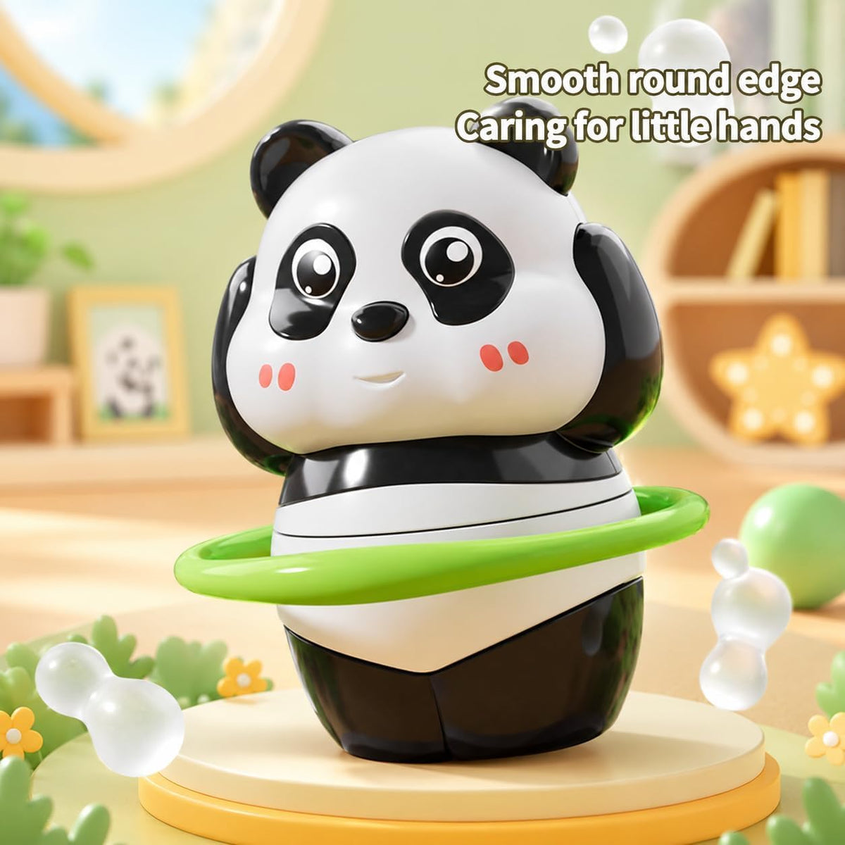Multi Action Panda Fun Toy, Panda Skateboard & Hula Hoop Toy, Interactive Panda Adventure Toy, Kids Panda Dancing & Skateboard Toy, Panda Fun Activity Toy for Kids