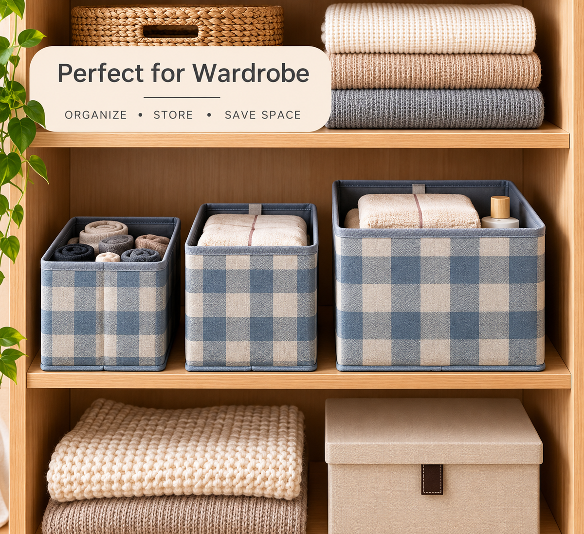 3pcs Foldable Wardrobe Storage Bag, Foldable Travel Storage Bags, Multi Purpose Wardrobe Organizer Set, Closet Organizer