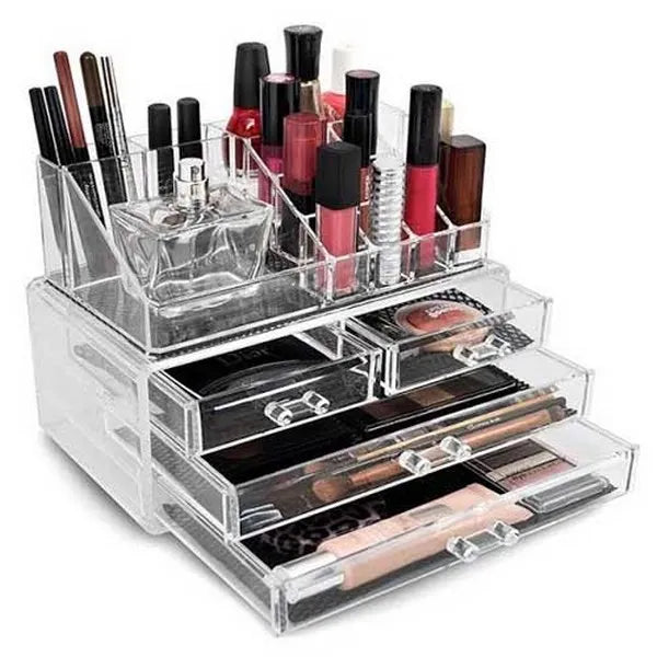 Multi Layer Makeup Organizer with Drawers, Elegant Clear Acrylic Vanity Organizer, Transparent Makeup Organizer with Drawers, Acrylic Lipstick & Cosmetic Organizer
