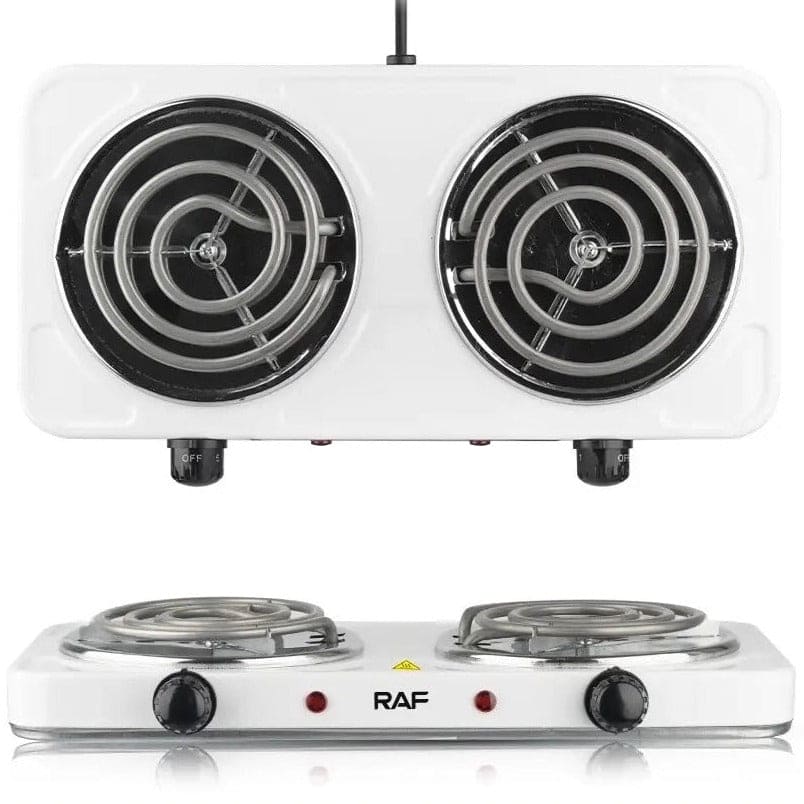 Double Head Electric Stove, Stainless Steel Induction Cooker, Portable Dual Hot Plate for Kitchen, Two Burner Electric Stove, Electric Countertop Stove Cooktop, Automatic Temperature Control Electric Stove, Home Double Burner Coil Hotplate