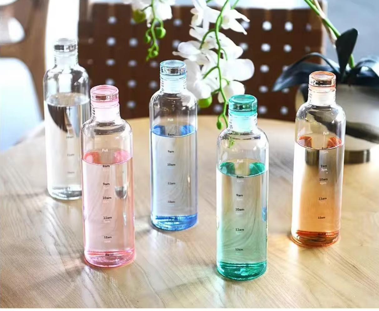 Creative Plastic Water Bottle With Time Scale, Large Capacity Leakproof Water Bottle, Gym Sports Water Bottles