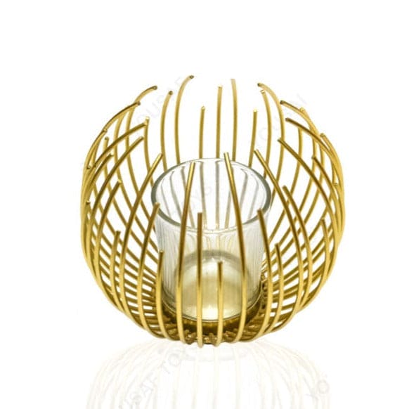 Geometric Metal Candle Holder, Gold Lantern Metal Candlestick, Nordic Home Decor Wrought Iron Candle Holder, Metal Crafts Modern Desktop Candle Holder, Metal Candlestick Wedding Bedroom Table Decoration