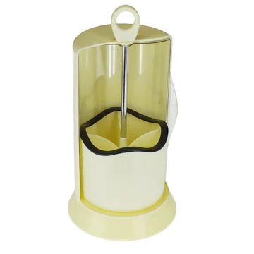 Covered Cutlery Holder, Rotating Cutlery Box With Transparent Cover, 4 Compartment Cutlery Holder, Multifunctional Fork Chopsticks Storage Stand, Standing Plastic Storage Container, Kitchen Cutlery Organizer