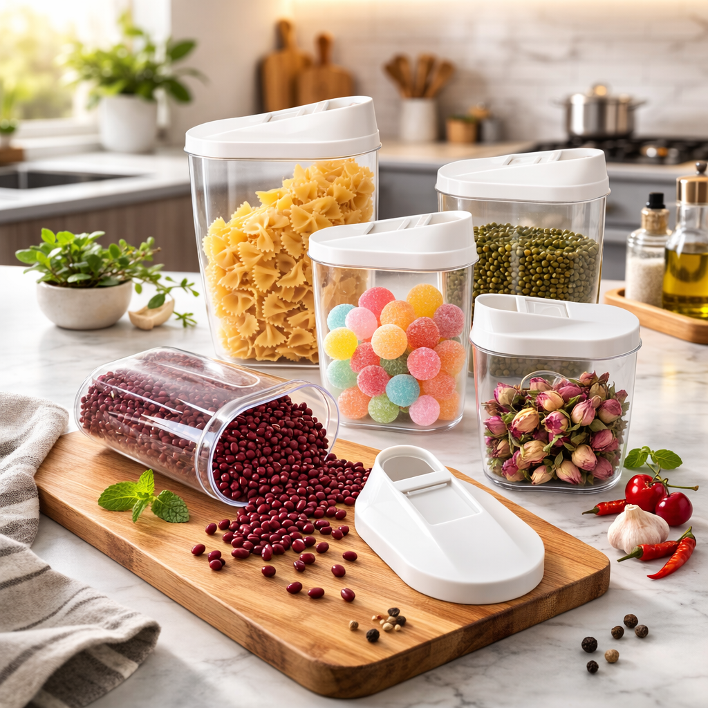 5pcs Transparent Sealed Containers, Cereal Containers Storage Set, Transparent Food Stuff Container Keep Fresh Jar Set