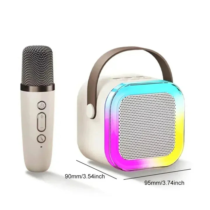 Mini Karaoke Bluetooth Speaker, Wireless Bluetooth Speaker, Portable Bluetooth Speaker, Party LED Lights Wireless Speaker