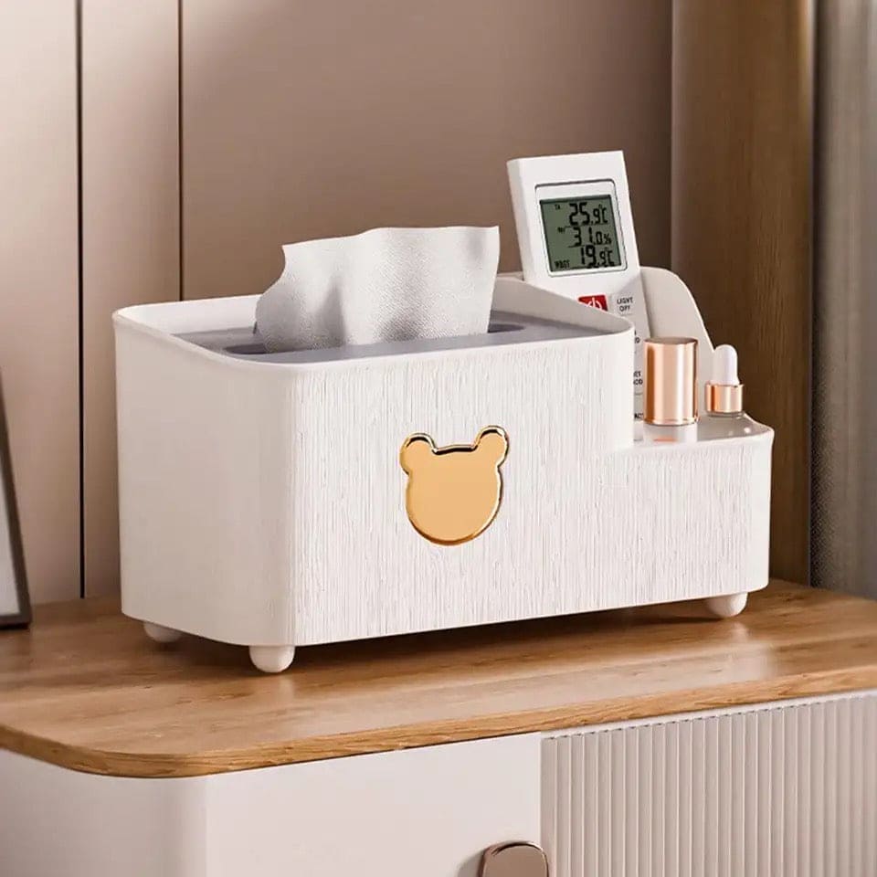 Mickey Tissue Box, Multi Grid Paper Towel Box, Rectangular Facial Tissue Holder, Bear Desktop Tissue Box, Multifunctional Tissue Box Organizer, Large Capacity Napkin Holder