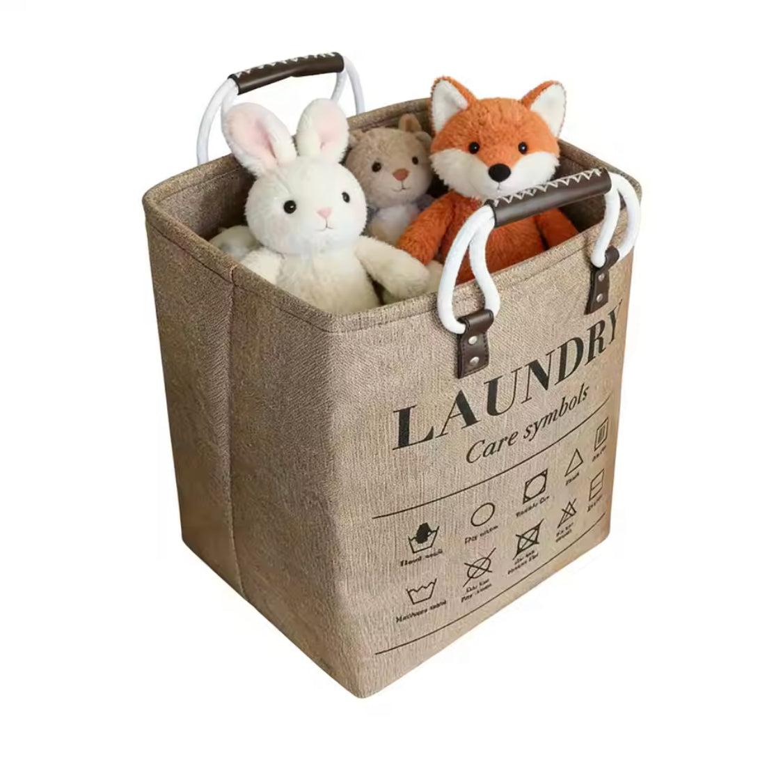 Nordic Style Handheld Laundry Basket, Printed Laundry Hamper With Handle, Portable Dirty Clothes Basket