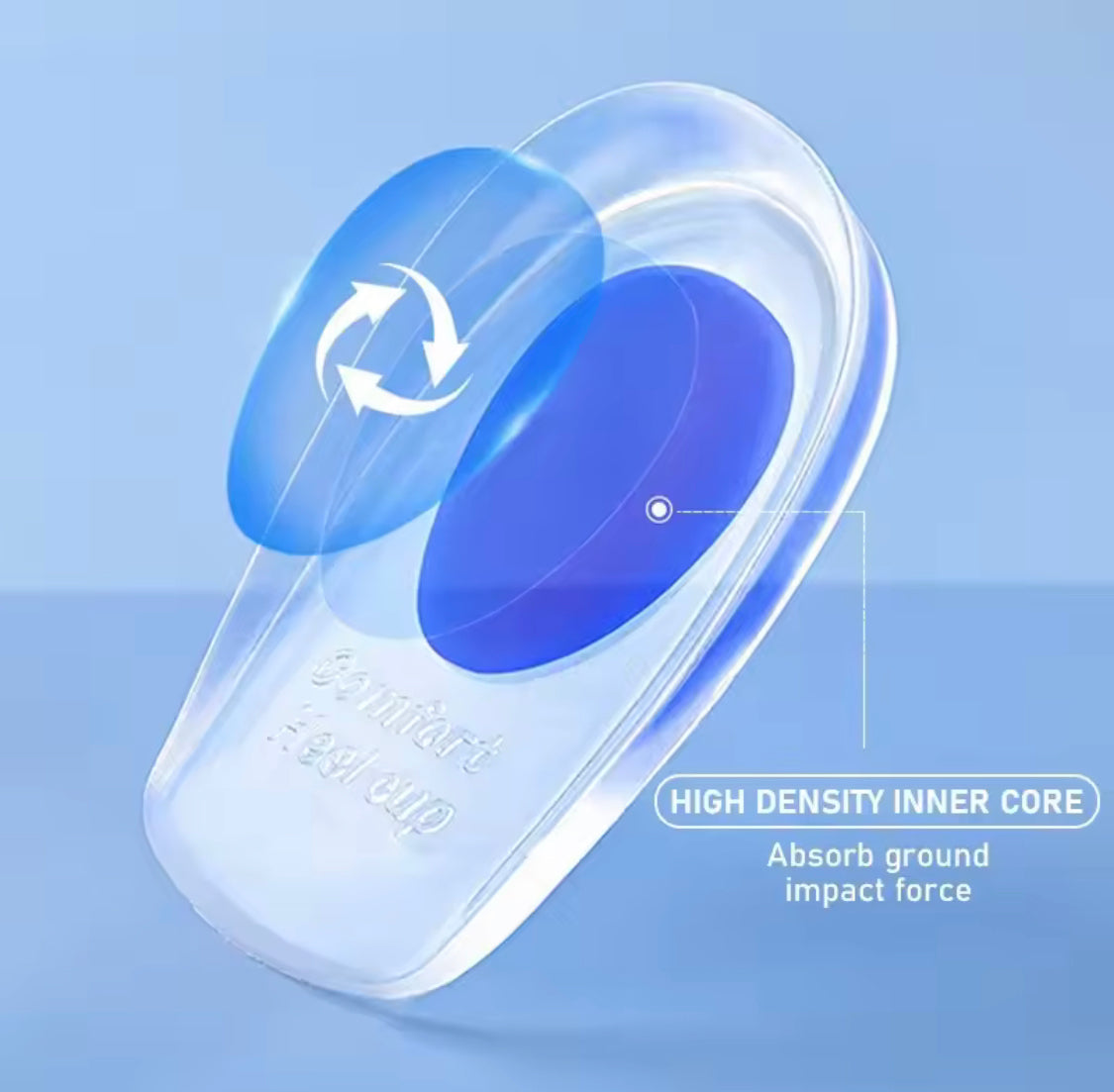 Silicone Gel Soft Insole Cushion, Shoe Insole Heel Pad, Foot Massage Care Pad
