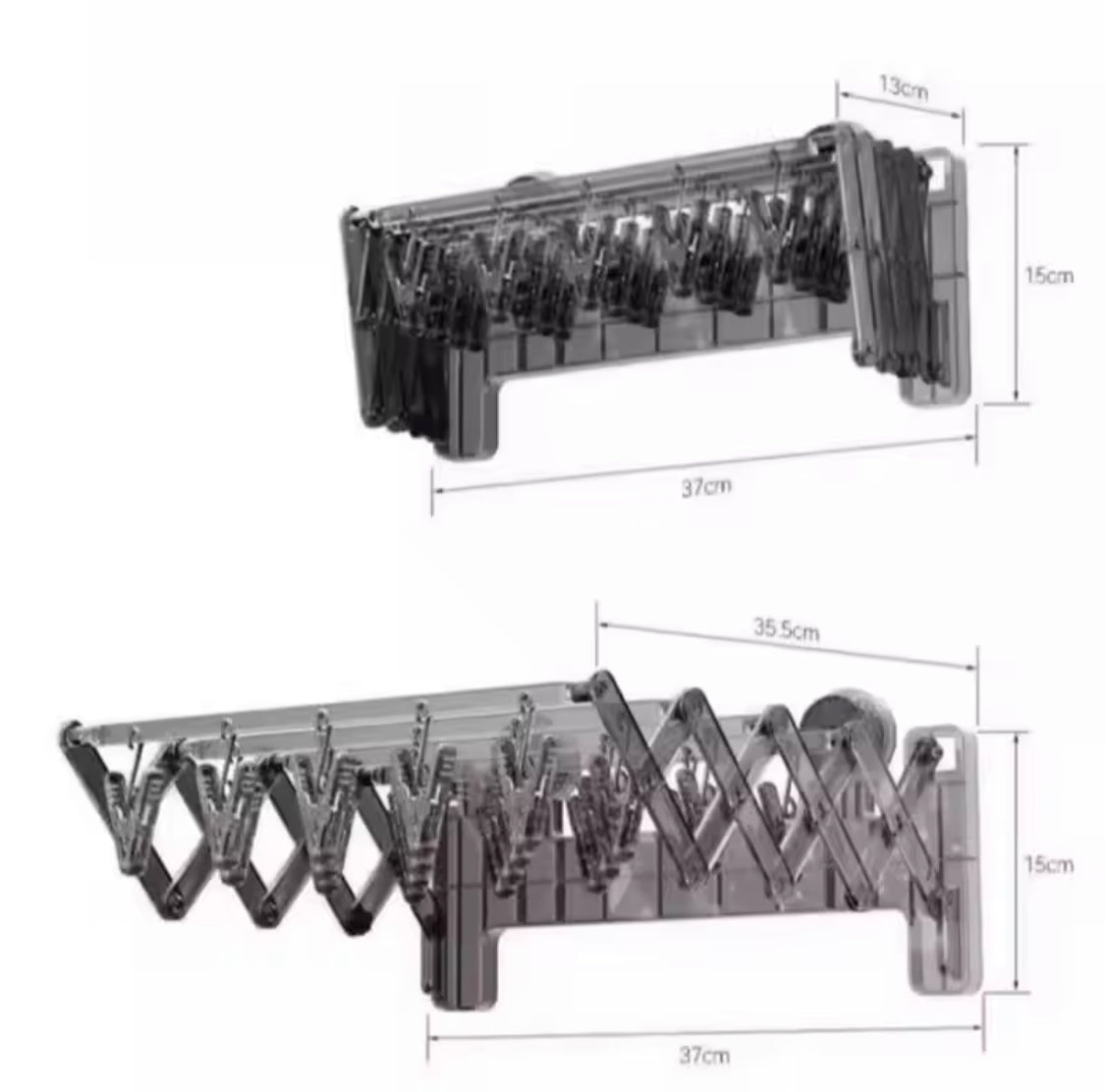 Expandable Wall Drying Hanger, Telescopic Wall Mounted Hanger, Adjustable Indoor Clothes Drying Rack, Multi Arm Suction Cup Drying Rack
