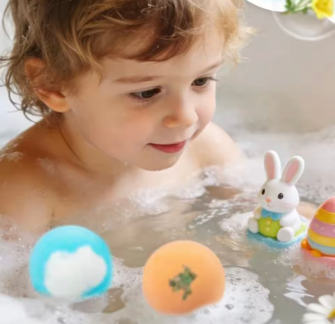 Kids Bubble Bath Balls Bomb Toy, Bubble Balls with Surprise Toys, Cleansing Body Bath Salt Balls