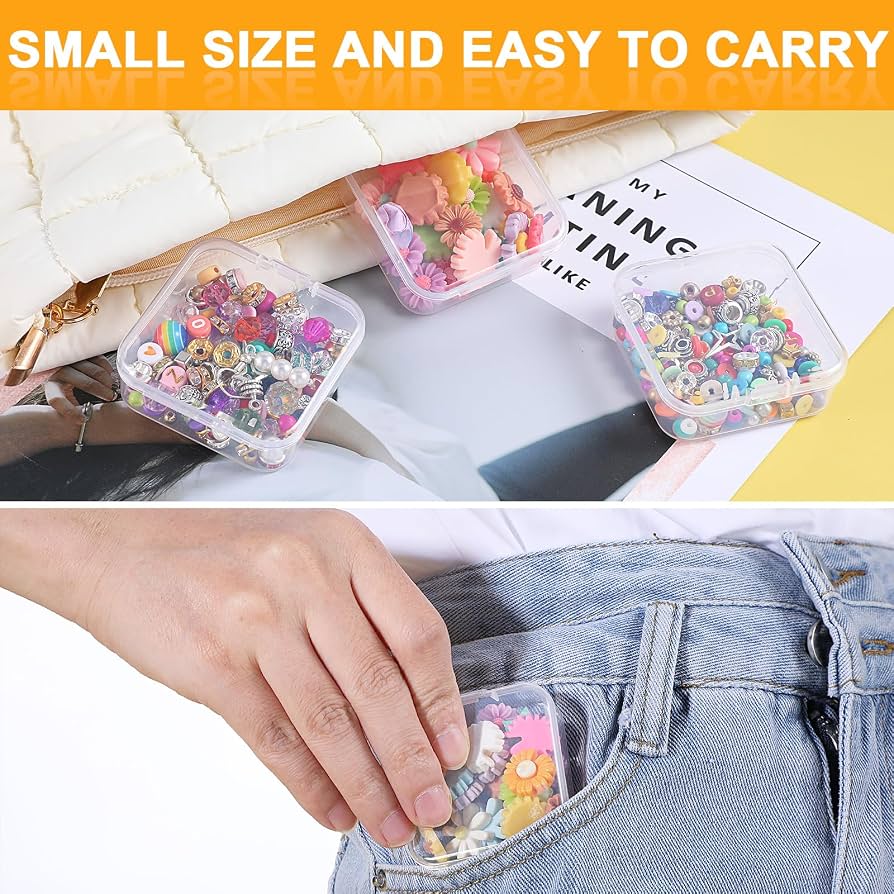 Transparent Bead Storage Organizer Box, Multi Compartment Craft Organizer, Mini Bead Collection Organizer