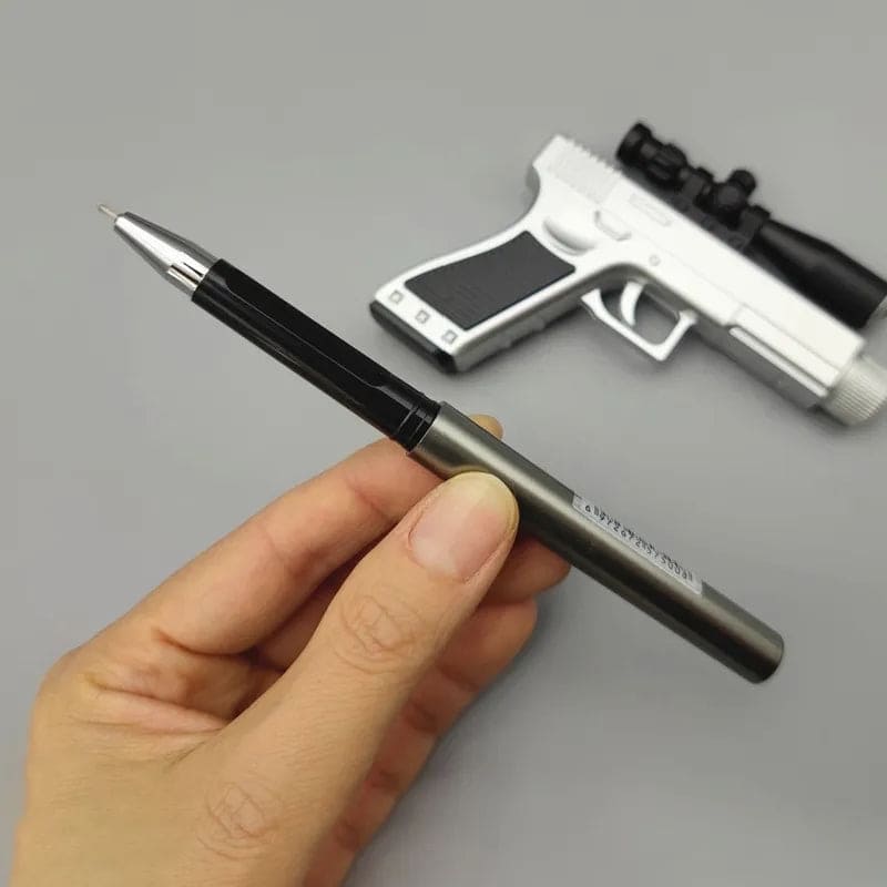 Pistol Shape Gel Pen, Creative Gun Shape Gel Pen Light, ED Weapon Gel Pen, Refill Pen, Stationery School Supplies, Gun Toy Gel Pen, Sniper Rifle Gel Pen for School Student Writing Kids