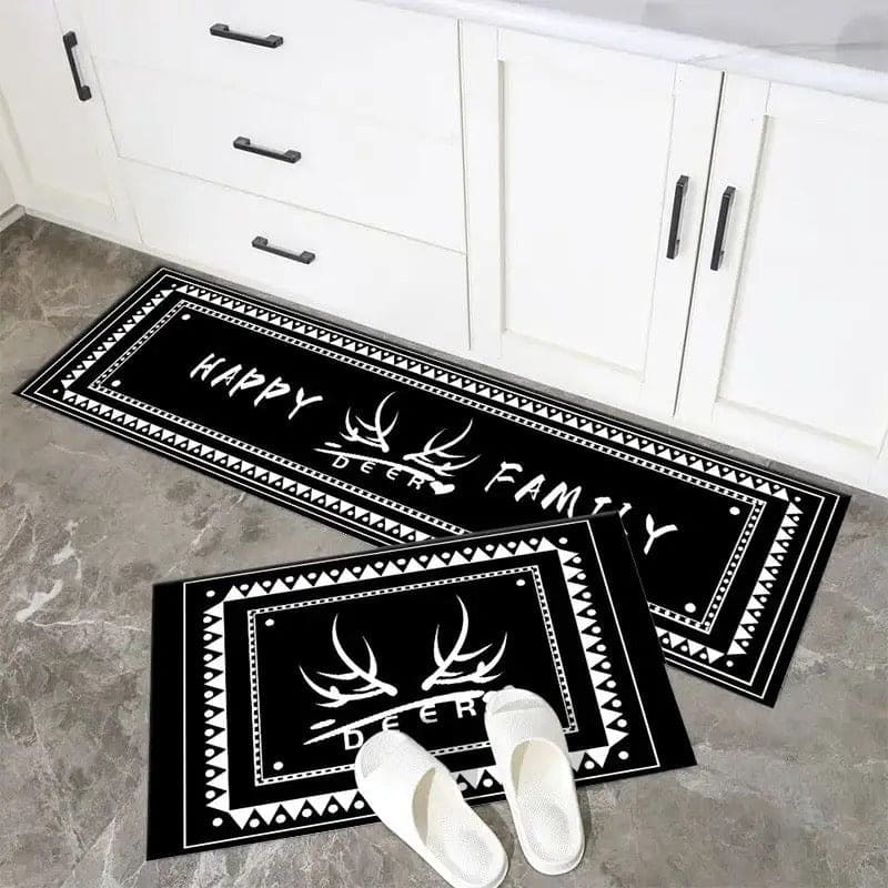 Set Of 2 Deer Floor Mat, Anti Slip Floor Mat, Living Room Long Strip Door Nordic Balcony Floor Mat Carpet, Home Decor Kitchen Floor Mat