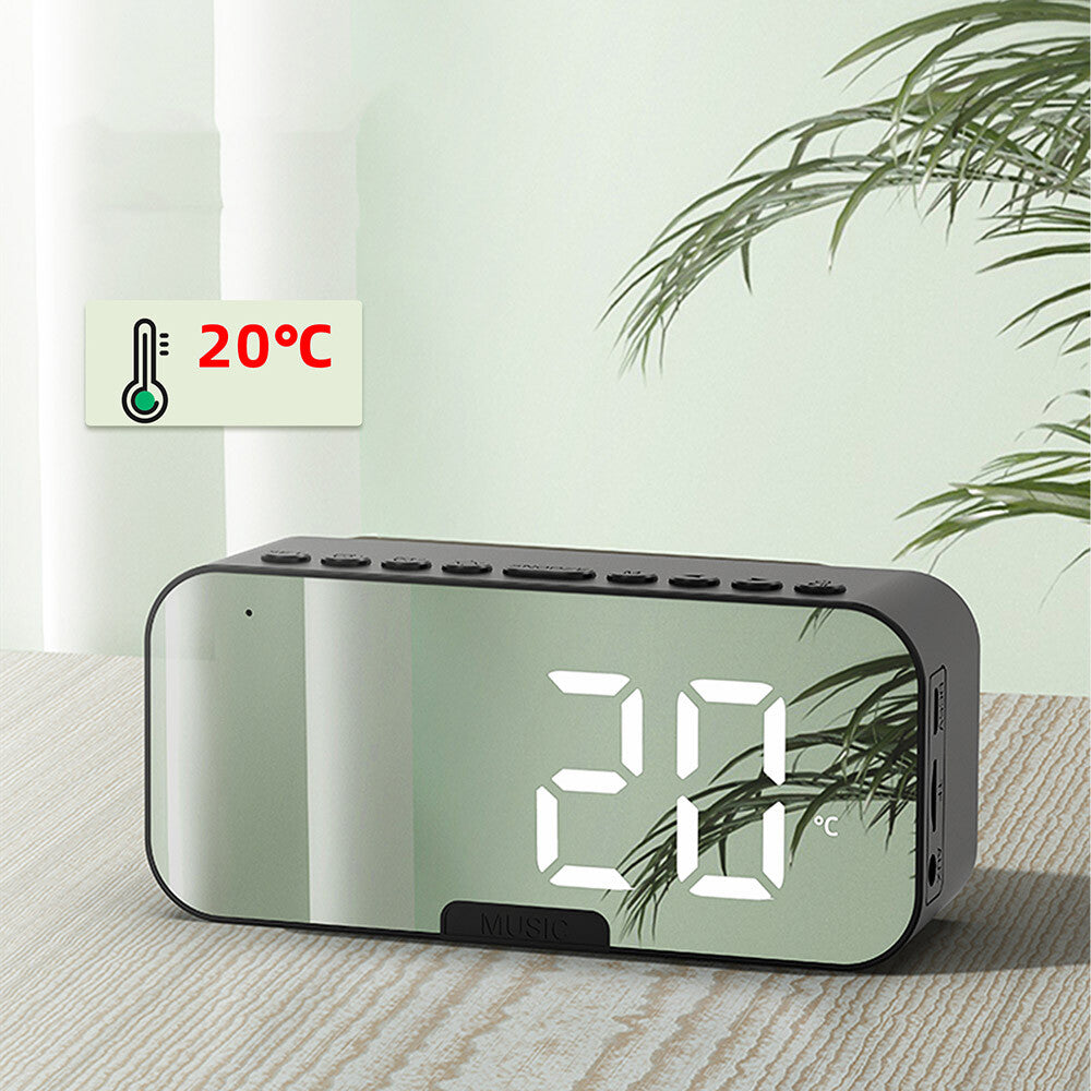 Rechargeable Alarm Clock With Speaker, Multifunction Alarm Radio Desk Clock, Wireless Bluetooth Speaker Clock