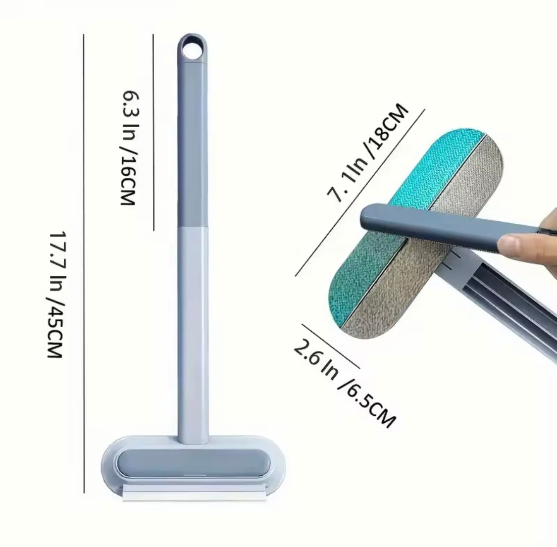 3 In 1 Pet Hair Remover Brush, Long Handle Window Cleaning Brush, Pet Fur Cleaning Tool, Manual Cat Dog Hair Remover Brush