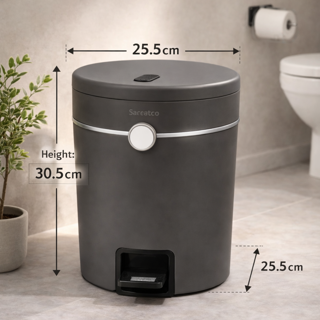 Smart Pedal Dustbin, Manual Disposal Trash Can, Wastebasket Garbage Container, Bathroom Kitchen Garbage Bucket