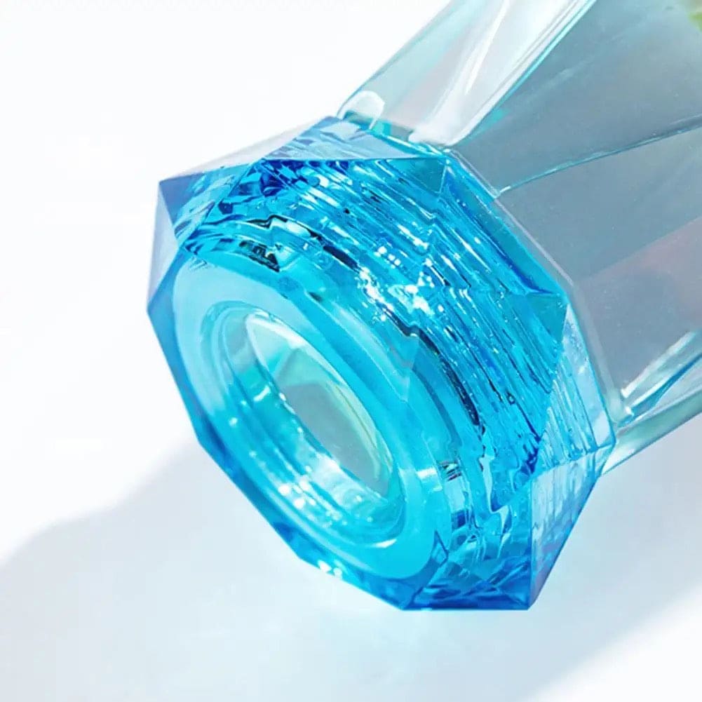 Diamond Water Bottle, Crystal Glass Cup With Lid, 420ml Transparent Bottle With Cover, Portable Exquisite Geometric Summer Bottle, Drinkware Multifunctional Outdoor Sports Glass Cup, Simple Portable Leakproof Bottles