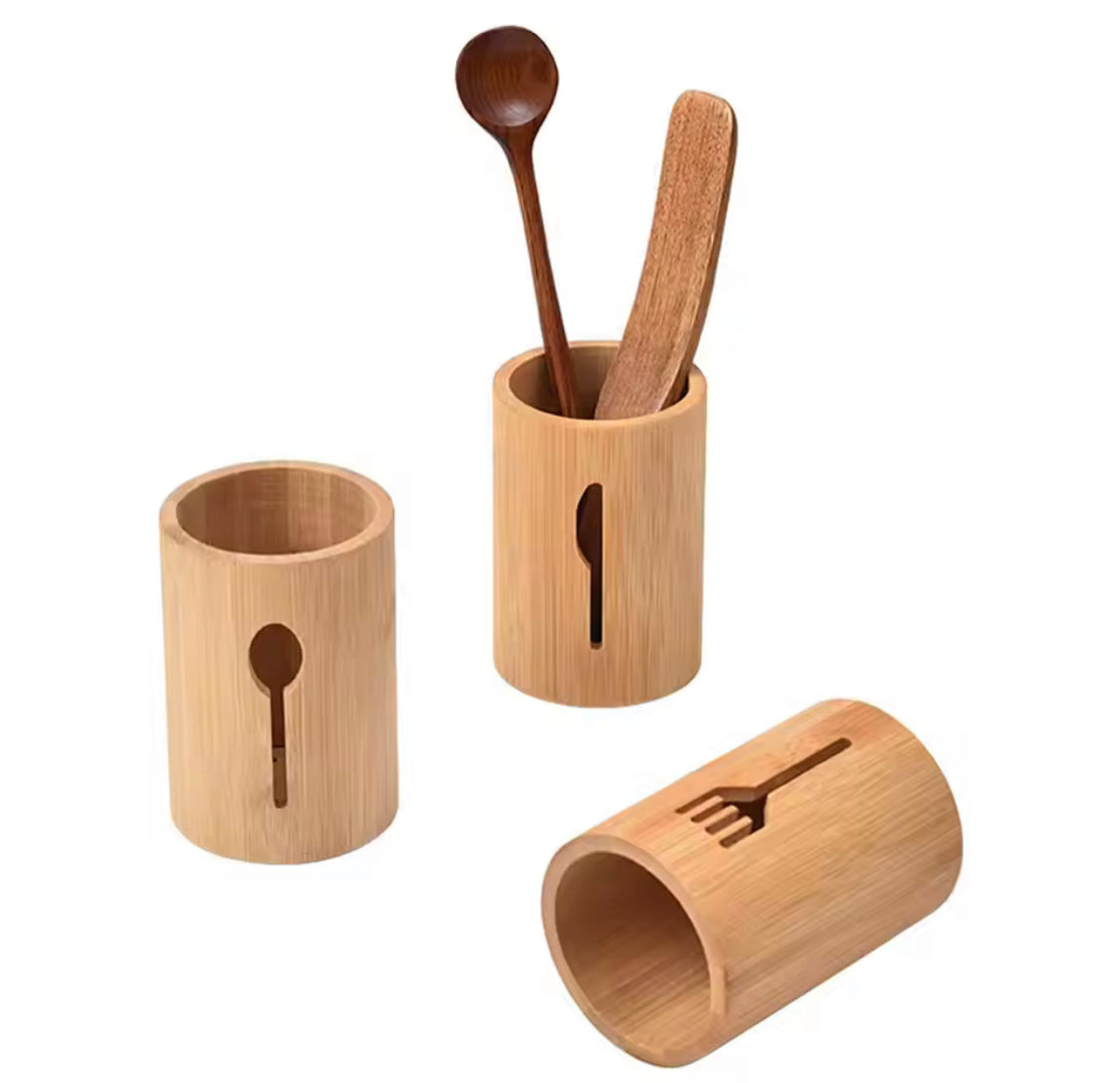 Eco Friendly Natural Bamboo Chopsticks Holder, Kitchen Storage Holder, Multifunctional Household Tableware Spoon Box