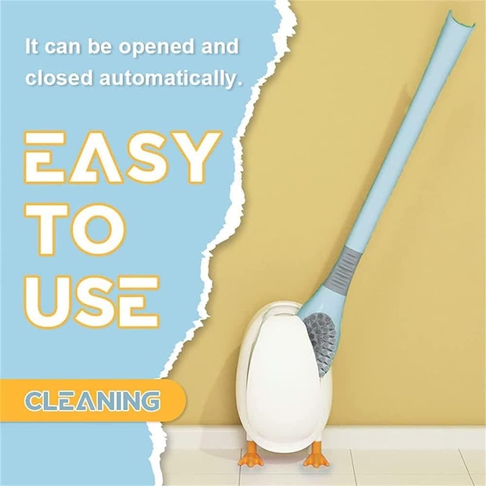 Diving Duck Toilet Brush, Wall Mounted Silicone Toilet Brush, Floor Standing Long Handle Bathroom Cleaning Brush, Dead Corner Toilet Brush, Household Wash Toilet Cleaning Accessories