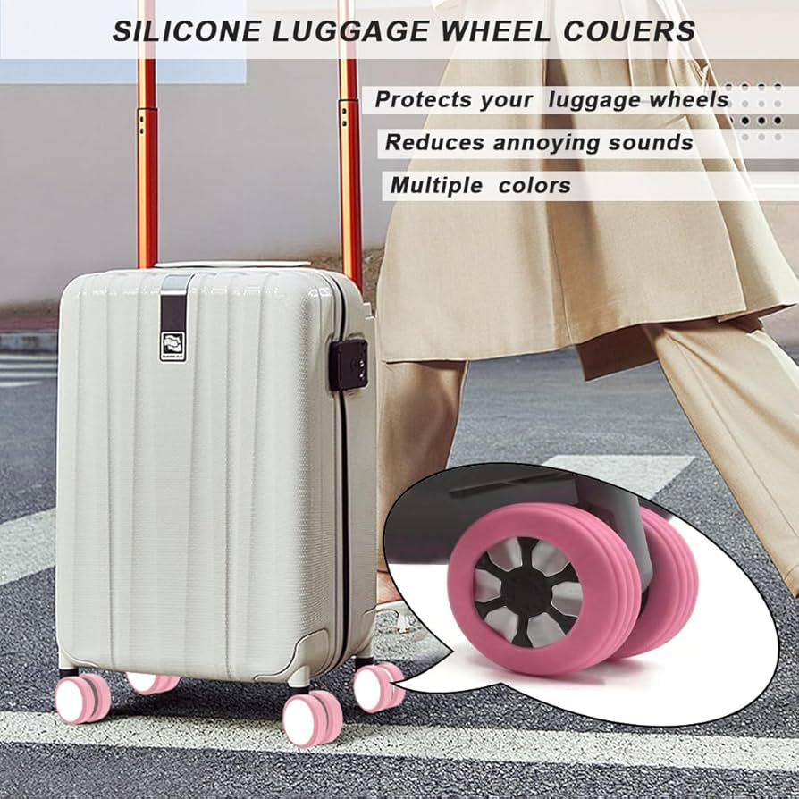 4 Pcs Luggage Wheels Protector, Silicone Luggage Wheels Cover, Anti Noise Luggage Wheels Protector, Anti Scratch Luggage Wheel Covers