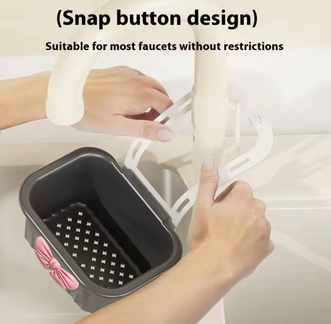 Creative Bow Sink Hanging Strainer Basket, Detachable Multifunctional Sink Caddy Basket, Kitchen Sink Washing Storage Rack, Hanging Drain Rack Basket